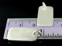 7KH-039 Thai karen hill tribe handmade silver 2 brush rectangle charm