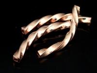 KZ-125 24K rose gold vermeil thai karen hill tribe handmade silver 6 swirl square curved tube bead 