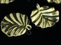 KG-493 Thai karen hill tribe silver 2 gold vermeil large leaf charm