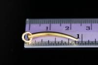 KG-578 thai karen hill tribe handmade silver 4 gold vermeil tusk shape charm with hoop