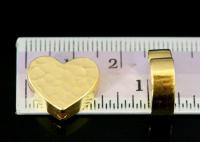 KG-565 Thai karen hill tribe silver 2 gold vermeil hammered cylinder heart shaped bead