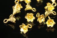 KG-240 thai karen hill tribe handmade silver 8 gold vermeil mini flower charm