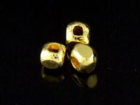 KG-089 24K gold vermeil Karen hill tribe handmade silver 20 mini plain facet bead 