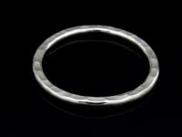 KA-065 Thai karen hill tribe handmade silver 1 hammered large hoop