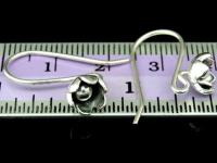 6KH-011 Thai karen hill tribe hanamade silver black & black piar wild flower earring 