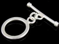 KR-008 Thai karen hill tribe handmade silver 1 flat oval hoop toggle