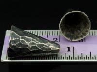 8KH-016 thai karen hill tribe handemade silver white 2 black & white hammered cone cap