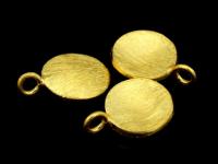 KG-456 24K gold vermeil Karen hill tribe handmade silver 3 curved bruhs round charm