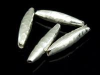 KS-028 Thai karen hill tribe handmade silver 2 small hammered bicone bead 