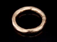 KZ-138 24K rose gold vermeil thai karen hill tribe handmade silver 2 hammered round hoop