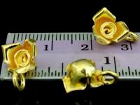 KG-051 24K gold vermeil Karen hill tribe handmade silver 3 small wild rose charm
