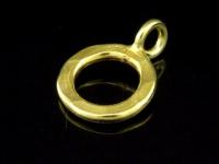 KG-261 24K gold vermeil Karen hill tribe handmade silver 2 hammered round charm 