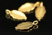 KG-154 thai karen hill tribe handmade silver 4 gold vermeil leaf charm