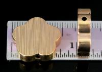 KZ-222 Thai karen hill tribe silver 2 rose gold vermeil line hammered scratch cylinder flower shaped bead