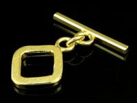 KG-181 24K gold vermeil 1 thai karen hill tribes handmade silver square plain bar toggle