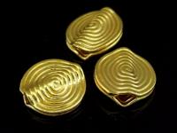 KG-147 24K gold vermeil 2 thai karen hill tribes handmade silver swril print disc bead