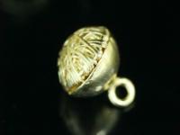 KG-225 Thai karen hill tribe silver 1 gold vermeil swirl round puffy charm