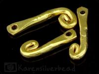 KG-024 24K gold vermeil 5 thai karen hill tribes handmade silver swirl bar bead