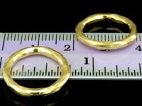 KG-367 24K gold vermeil Karen hill tribe handmade silver 2 hammered round hoop