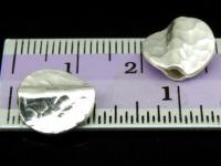 KV-045 Thai karen hill tribe handmade silver 4 Hammered round disc bead