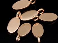 KZ-146 24K rose gold vermeil thai karen hill tribe handmade silver 4 Smooth oval flat disc charm
