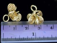 KG-314 Thai karen hill tribe silver 2 gold vermeil fancy flower charm