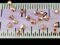 KZ-037 24K rose gold vermeil thai karen hill tribe handmade silver 50 mini facet bead