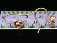 KZ-192 Thai karen hill tribes handmade 24K rose gold vermeil over silver pair wild flower earring 