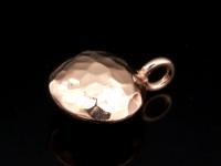 KZ-171 24K rose gold vermeil thai karen hill tribe handmade silver 2 small hammered round puffed charm