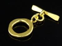 KG-251 24K gold vermeil Karen hill tribe handmade silver 1 hammered bar toggle