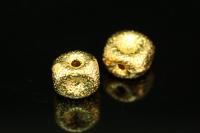 KG-217 thai karen hill tribes silver 2 gold vermeil sandblast cube bead