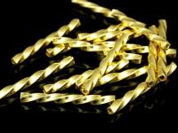 KG-358 24K Gold vermeil thai karen hill tribe handmade silver  10 Silver screw tube bead