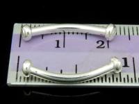 KS-051 Thai karen hill tribe handmade silver 4 small plain curved tube bead