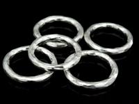 KA-104 Thai karen hill tribe handmade silver 3 hammered round hoop