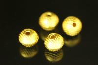 KG-609 24K gold vermeil thai karen hill silver 6 round puffy beads