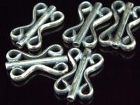 8KH-021 Thai karen hill tribe handmade silver 4 black&white fancy tube bead