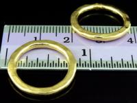 KG-258 24K gold vermeil Karen hill tribe handmade silver 2 hammered round hoop0