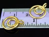 KG-146 24K gold vermeil 4 thai karen hill tribes handmade silver plain round double ring charm