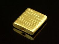 KG-175 24K gold vermeil 1 thai karen hill tribes handmade silver scratch rectangular shape bead