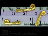 KG-024 24K gold vermeil 5 thai karen hill tribes handmade silver swirl bar bead