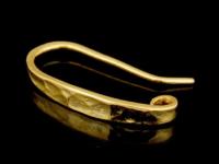 KG-517 Thai karen hill tribes handmade 24K gold vermeil over silver pair long hammered earring hook