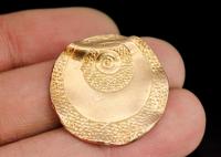 KZ-230 Thai karen hill tribe handmade silver 1 rose gold vermeil tribesman style bead