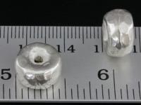 KV-034 Thai karen hill tribe silver 2 hammered wheel shape bead