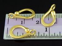 KG-095 24K gold vermeil Karen hill tribe handmade silver 3 plain water drop shape charm 