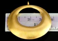KG-295 Thai karen hill tribe silver 1 gold vermeil smooth puffed crescent charm