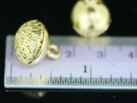 KG-225 Thai karen hill tribe silver 1 gold vermeil swirl round puffy charm