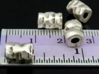 KK-031 Thai karen hill tribe handmade silver 3 hammered tube bead