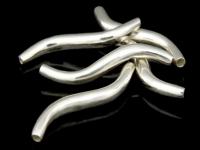 KS-056 Thai karen hill tribe hanamade silver 2 plain curve tube bead