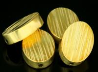 KG-042 Thai karen hill tribe silver 1 gold vermeil line hammered scratch cylinder oval shaped bead