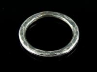 8KH-001 Thai karen hill tribe handmade silver 3 black&white hammered round hoop